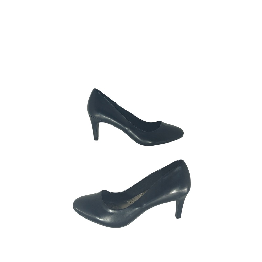 Dexflex Comfort Pumps 7W Black Round Toe Stiletto Office Professional 171648